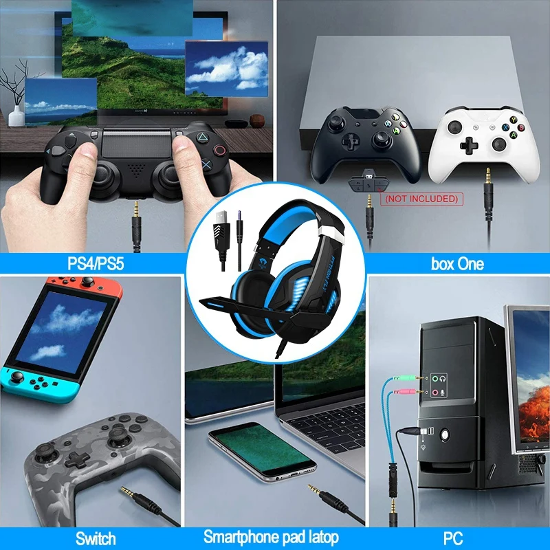 Игровая гарнитура PYTHON FLY G2000 Mix портативная басовая шумовая для игр просмотра