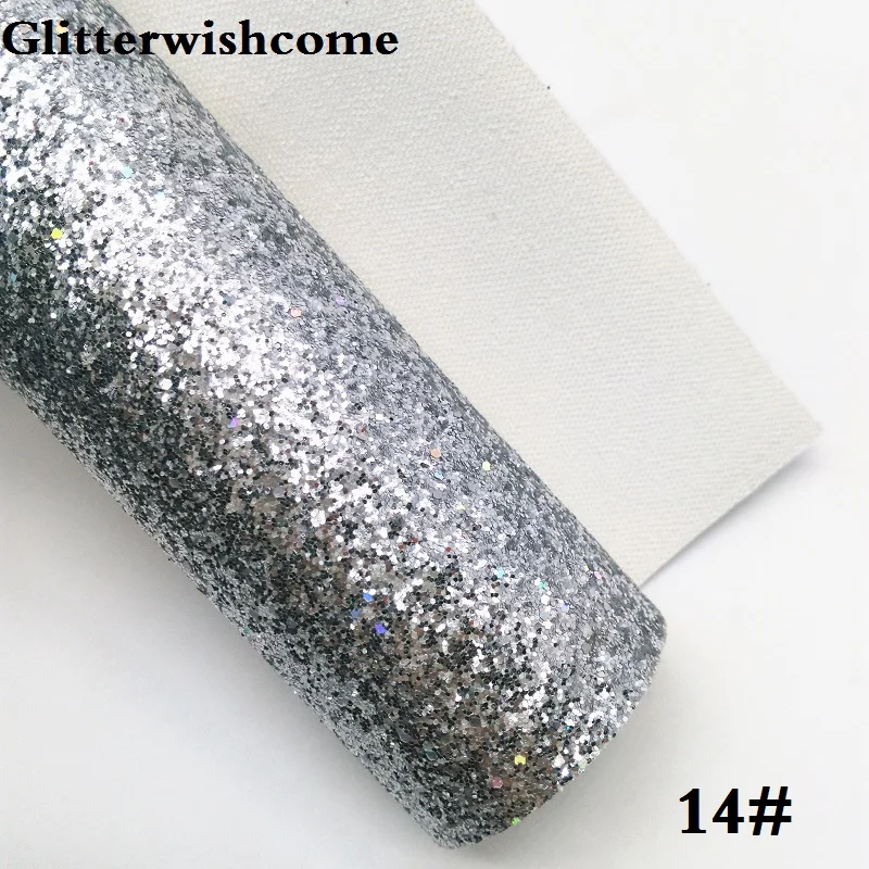 14 Glitterwishcome 21X29 см A4 Размер Vinilo Textil, Vinil Para Lazos, блестящий винил, тонкая блестящая ткань для бантов, GM154A - Цвет: 14