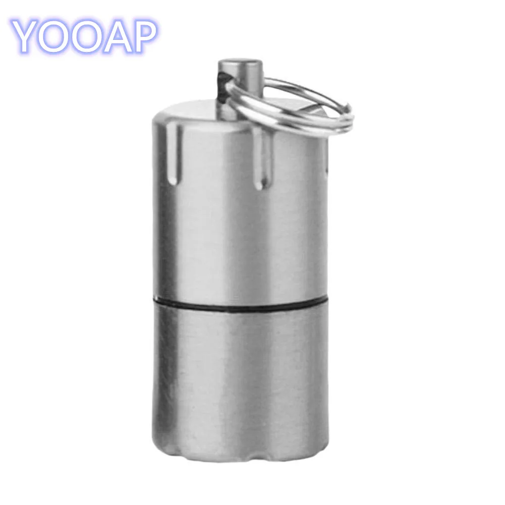 silver YOOAP-мини-подвеска керосиновая Зажигалка оригинальность Карманный металлический топливный медеман зажигалка брелок флип простой - Цвет: silver