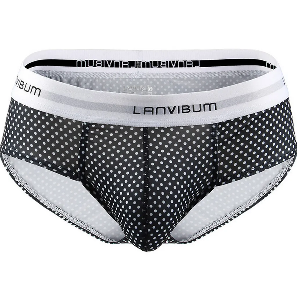 Мужские трусы брифы с рисунком желтые облегающие дышащие нижнее белье для мужчин