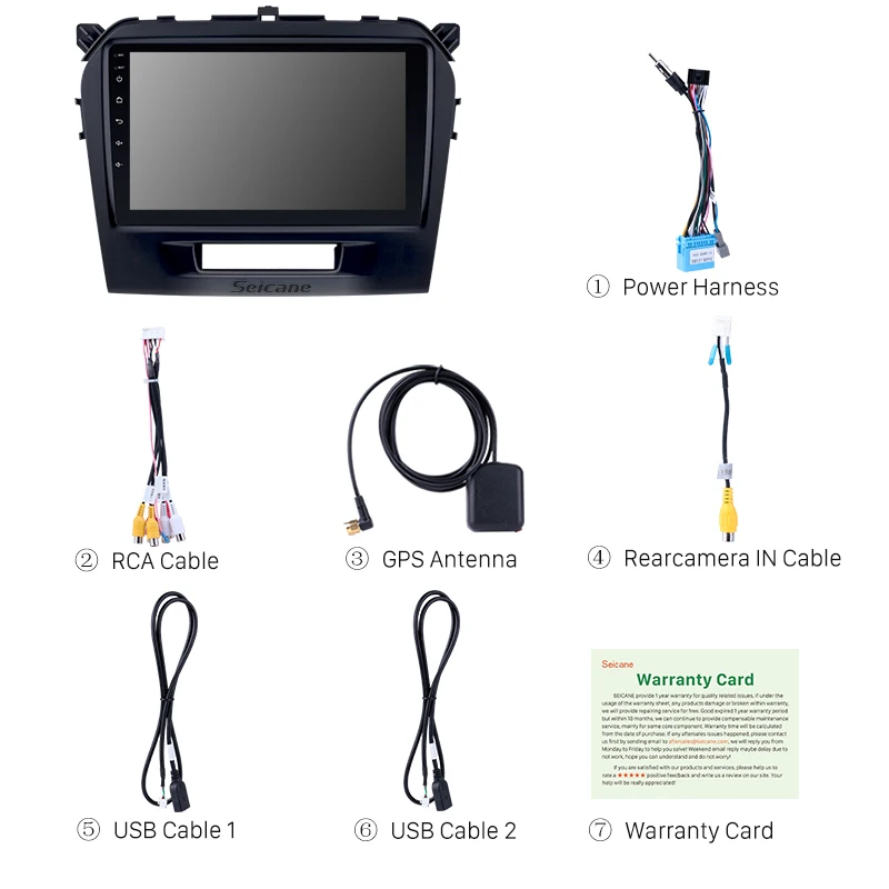 Автомагнитола Seicane головное устройство проигрывателя с GPS Navi 9 &quotHD 1024*600 Android 10 0