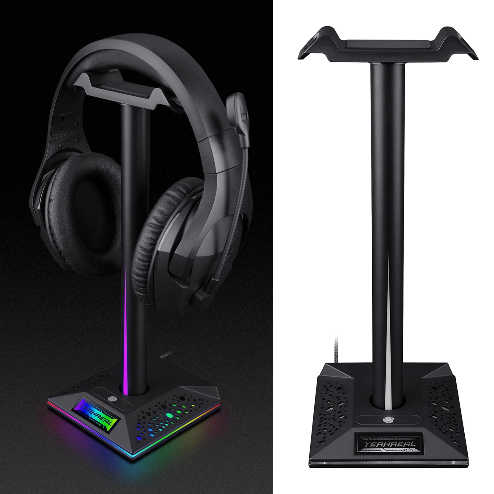 

Цветная (RGB) светильник наушники Игровые наушники подставка держатель для стеллажи для выставки товаров w/usb-хаб для настольных ПК, наушники ...