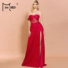 Женское блестящее платье с открытыми плечами Missord, Элегантное макси-платье с высоким разрезом и открытой спиной, FT19526-1, 2021