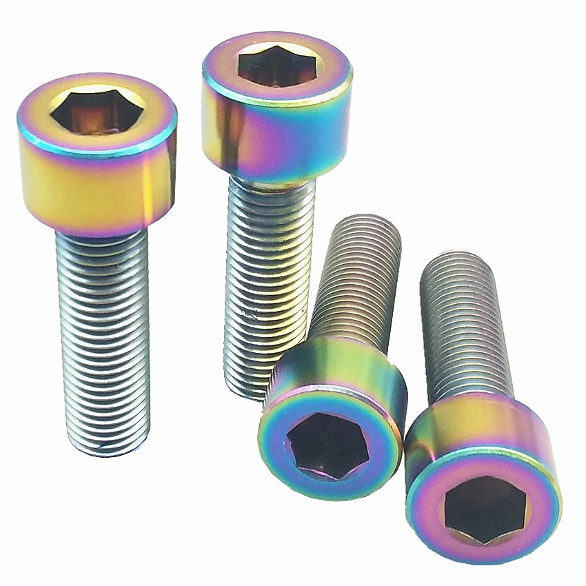 

Титановый болт для мотоцикла модификация M10 x25-70mm головка колонны Шестигранная розетка золотой цвет Ti Болт 4/6 шт Ti Винт Ti крепежная деталь