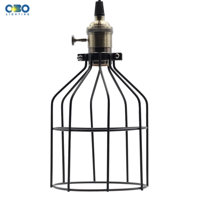 Винтаж подвеска в виде вилки лампа железная клетка абажур E27 1 7 м с выключателем