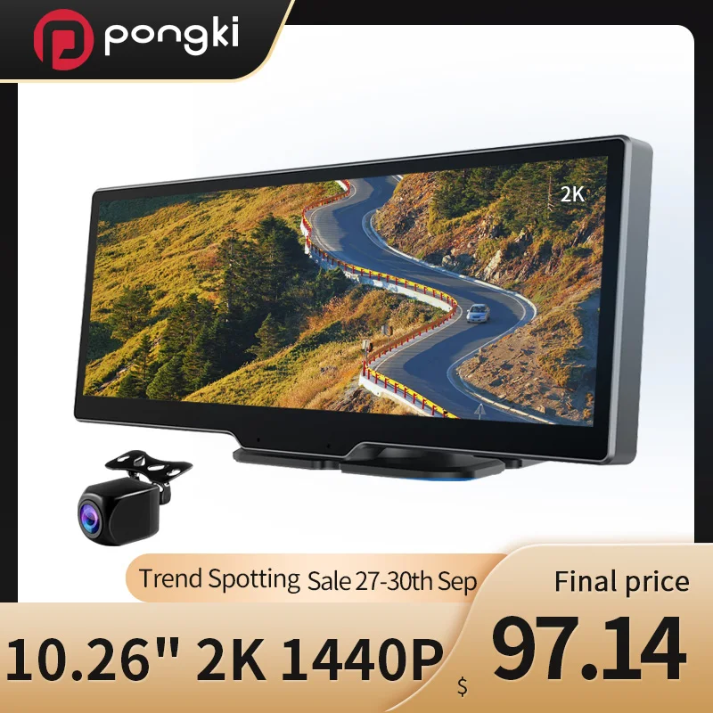 Видеорегистратор Pongki Q92 10 26 дюйма 2K 1440P ADAS BSD ночное видение | Автомобили и