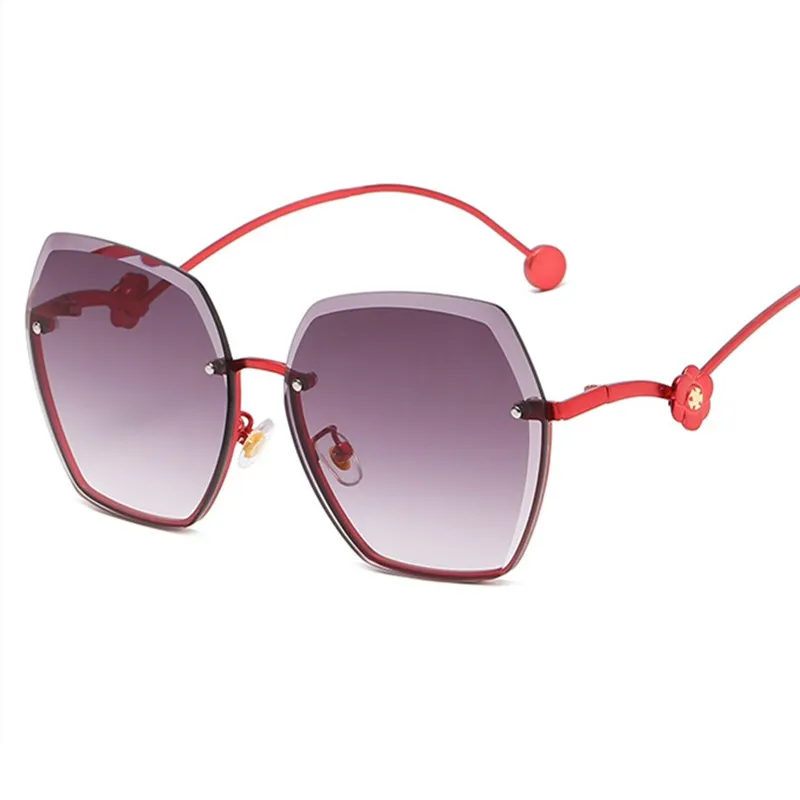 

Imwete Flowers Rimless Trimming Sunglasses Personalized Decoration Fashion Sun Glasses Women Gradient Glasses Outdoor Goggles