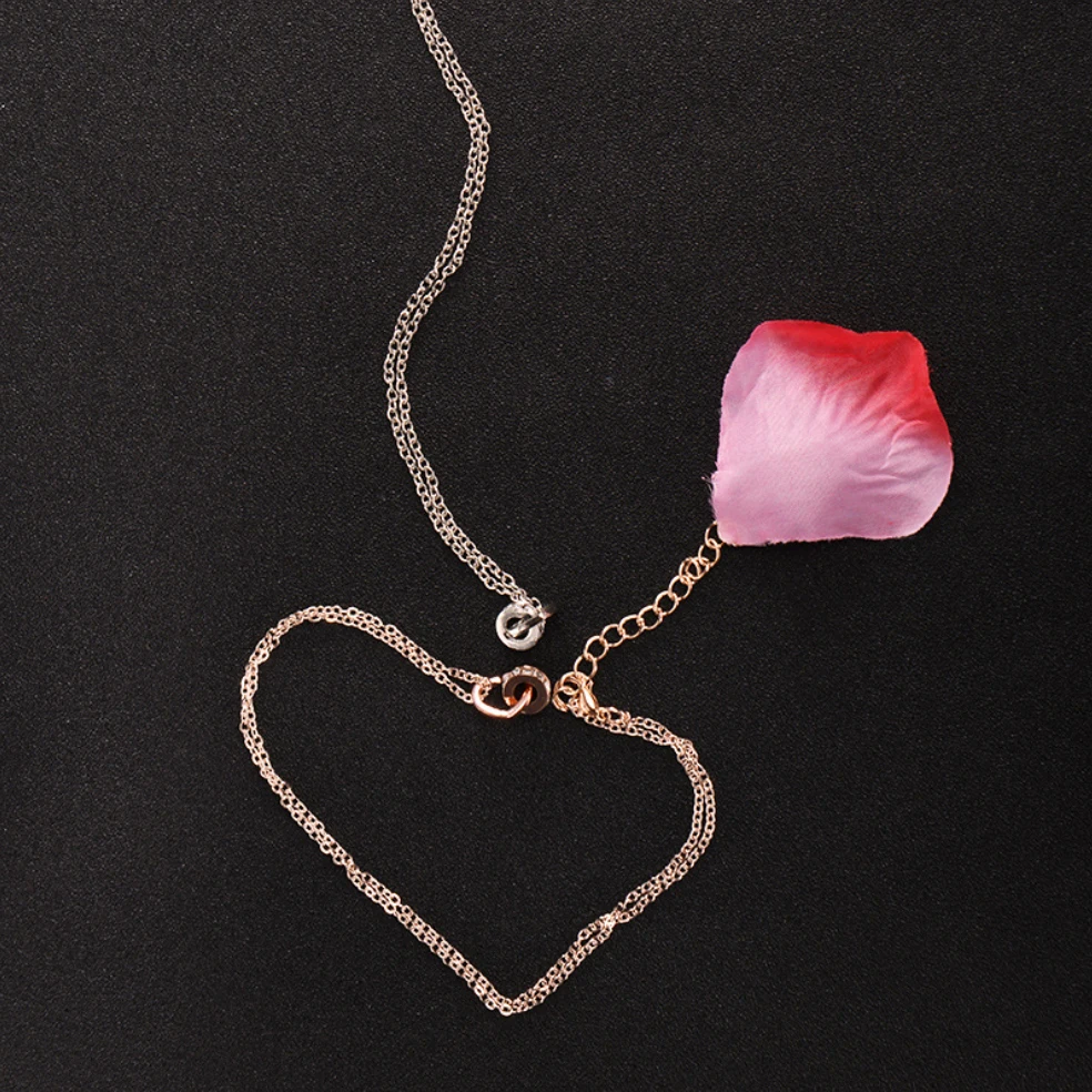 Ожерелье с подвеской в виде сердца и круга кристаллами позолоченная серебряная