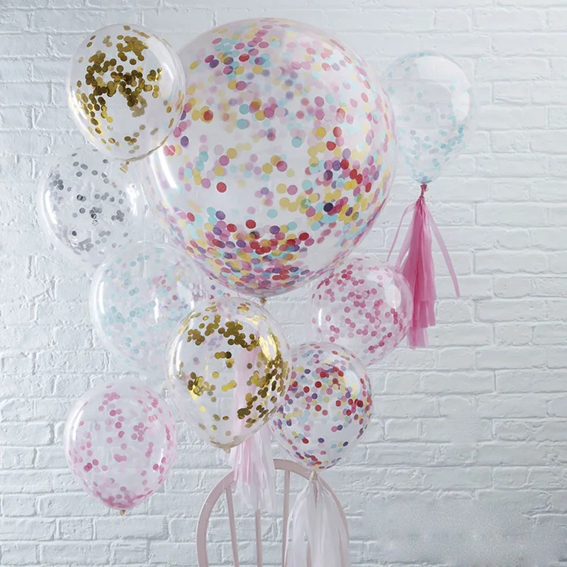 10 шт. декоративные латексные шары с конфетти|Воздушные и аксессуары| |