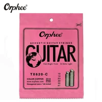 orphee tx620 c 010 047 acoustic guitar strings hexagonal core8 nickel color copper bright tone extra light guitar accessories