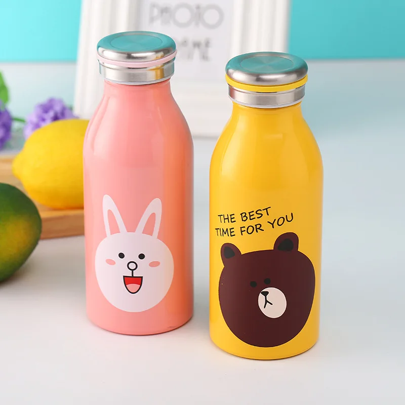 Портативный 350 мл Термос из нержавеющей стали детская бутылка для воды милая