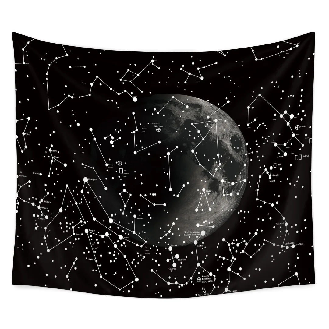 

Printed Constellation Starry Sky Multifunctional Tapestry Sitting Blanket Wall Hanging Beach Towel