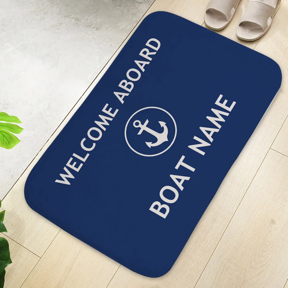 

Silstar Tex Dark Blue Ocean Kitchen Floor Mat Anchor Boat Decor Door Rugs for Living Room Anti-Slip Suede Bath Mats Outdoor
