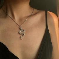 2021 fashion snake pendant necklaces golden silver color unquie men women neck jewelry statement pouplar necklace gift wholesale