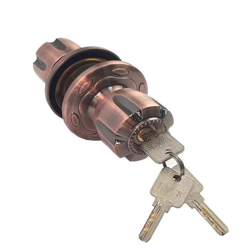 

Stainless Steel Round Lever Door Handle Lock Set for Interior Bedroom Door Knobs Entrance Passage Key Deadbolt Lock Hardware
