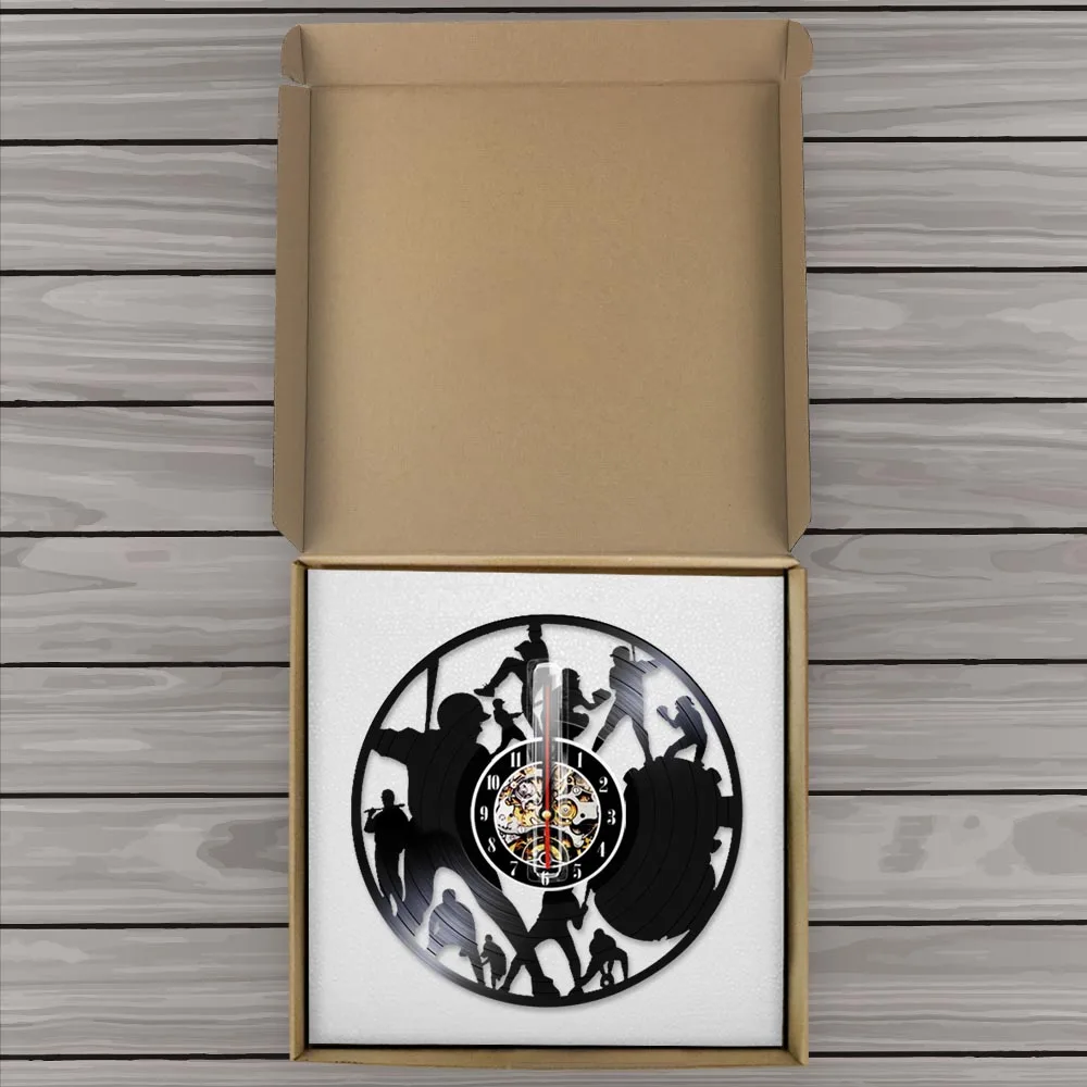 

Baseball Player Decorative 3D Wall Watch Clock Sport Theme Vinyl Record Wall Clock Modern Design Creative Home Decor