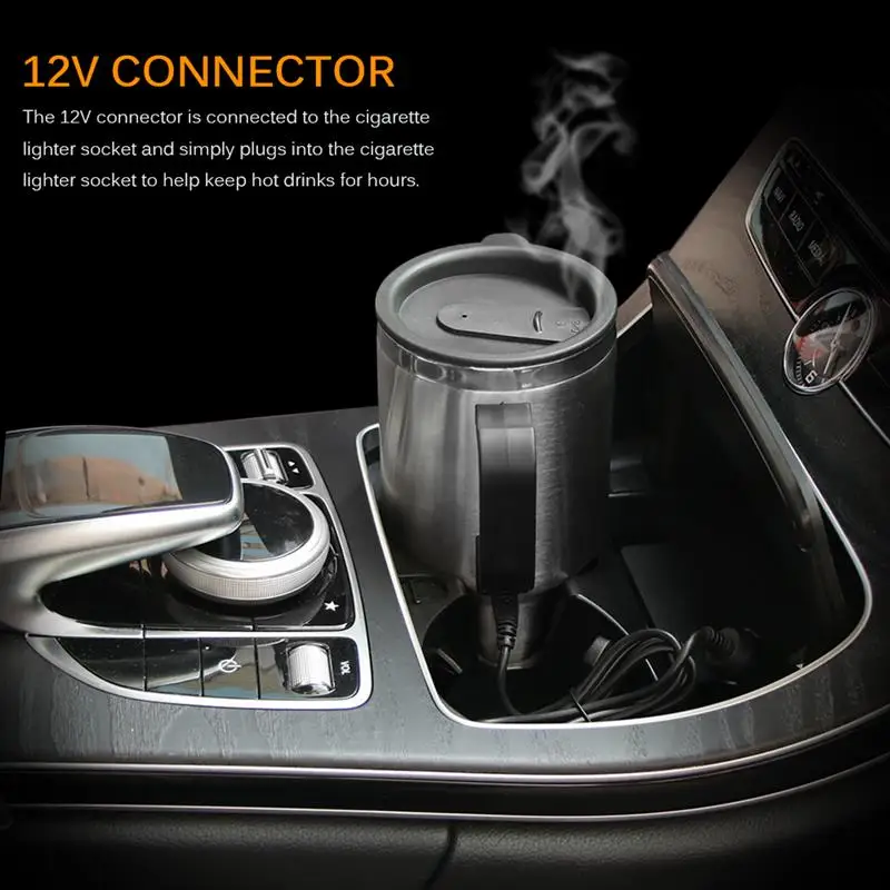 12 в 500 мл автомобильный чайник для сохранения воды с кабелем прикуривателя чашка