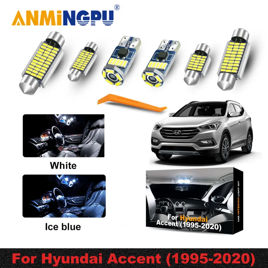 

Interior LED For Hyundai Accent LC MC RB (1995-2020) Canbus Vehicle Indoor Dome Map Reading Light Error Free Auto Lamp Kit