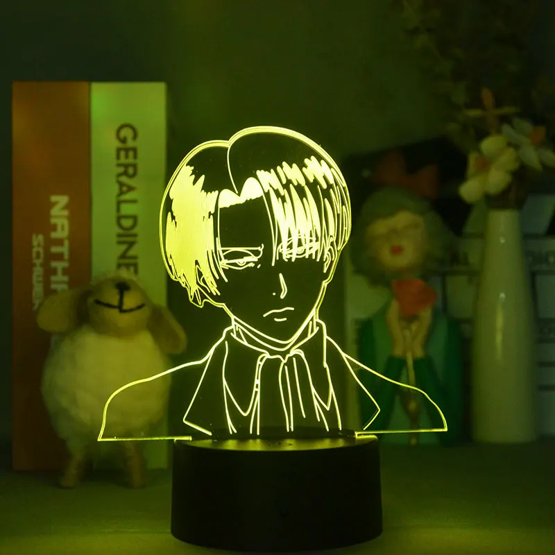 

Smart Phone Control Attack On Titan Levi·Ackerman 3D Nightlight Children's Gift Chandelier Pendant Leds Young Cute Room Decor