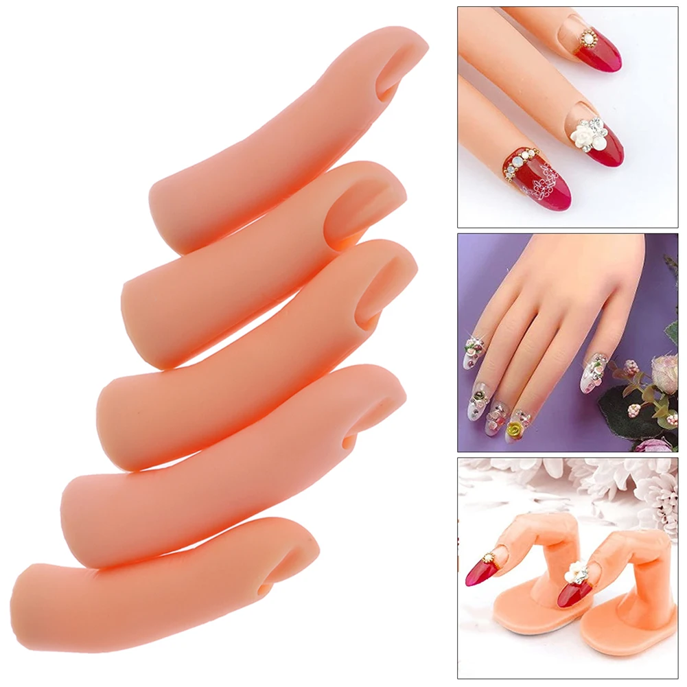 

Nail Training Hand Finger Fake Finger Manicure Tool High Quality Silicone Practice Nail Art Adjustable Manicure Tools