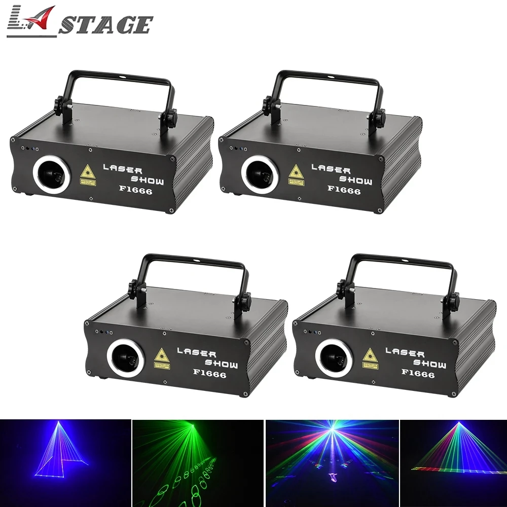 Бесплатная доставка 4 шт./партия профессиональное DJ лазерное шоу Полноцветный 3D и