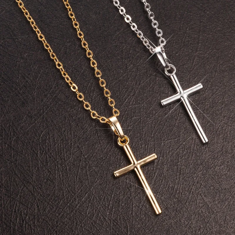 

Fashion Female Cross Pendants dropshipping Gold Black Color Crystal Jesus Cross Pendant Necklace Jewelry For Men/Women Wholesale