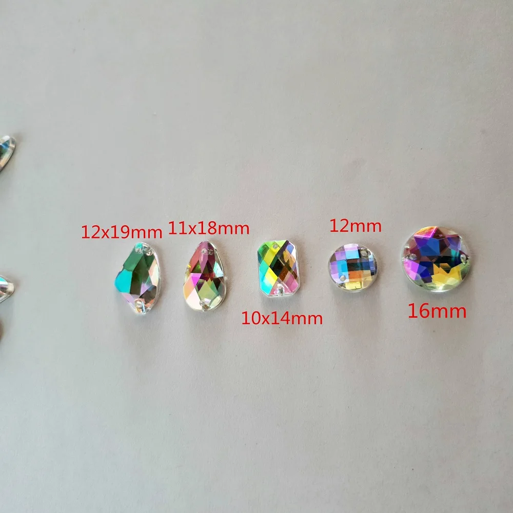 

MIX shape clear AB Loose Diy Gems Beads Diamonds Sew on Wedding clothes Rhinestones Crystals For Sewing Dance Costumes Party AB