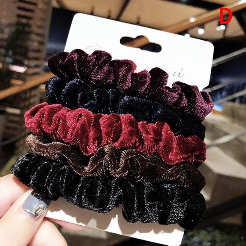 Новые детские эластичные резинки для волос из бархата Scrunchie Женские аксессуары Gum для завязывания пучка волос, кольцо для хвоста, головной убор.
