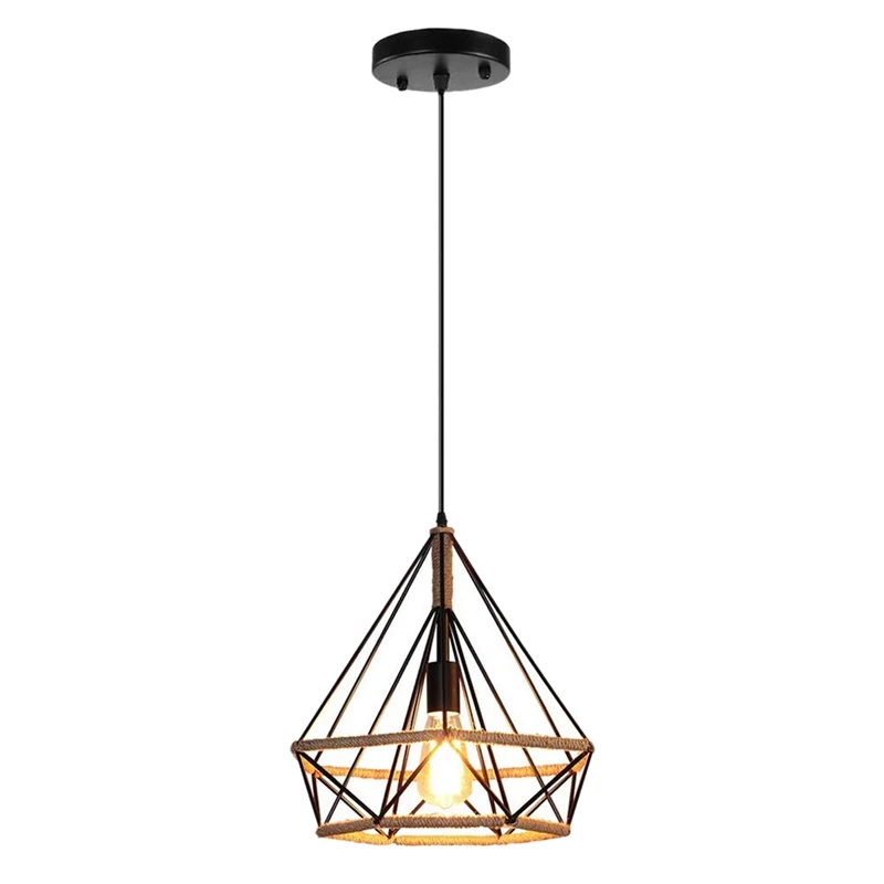 Винтажные железные люстры из пеньковой веревки потолочные светильники в стиле