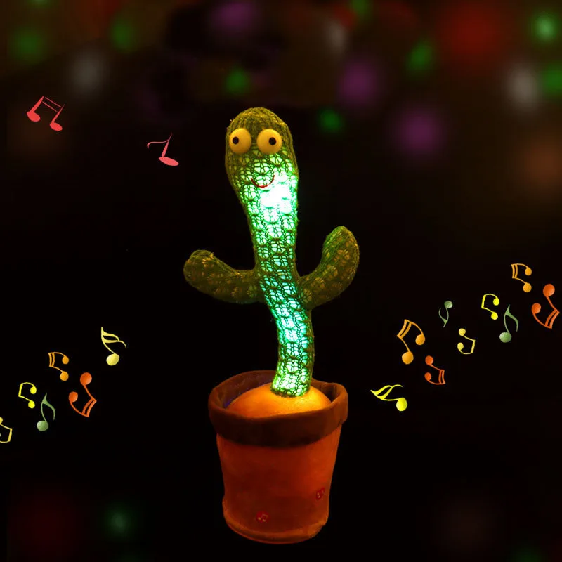 Танцующие игрушки-кактусы говорящие электронные плюшевые игрушки вращающийся