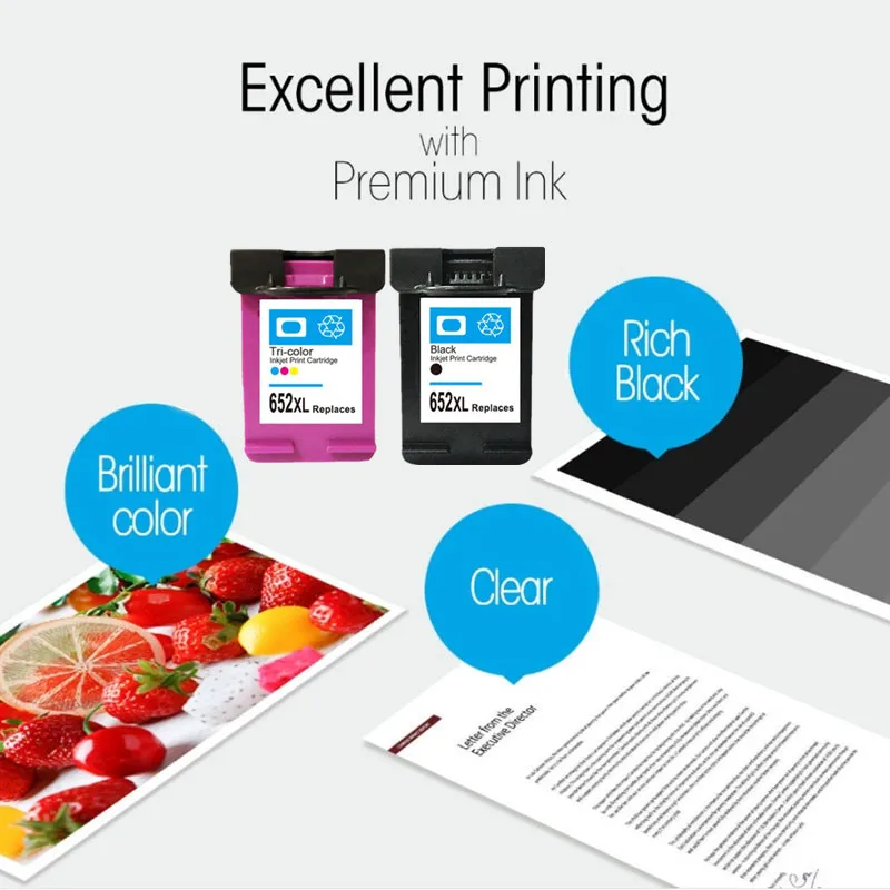 Цветной совместимый картридж 652XL 652 для HP XL Deskjet 1115 1118 2135 2136 2138 3635 3636 3835 4535 - купить