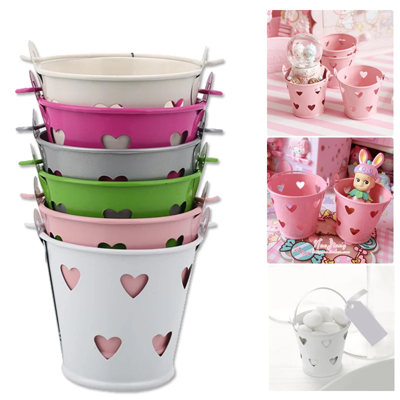 Мини металлическое ведро коробка для конфет пустой Железный цветочный горшок