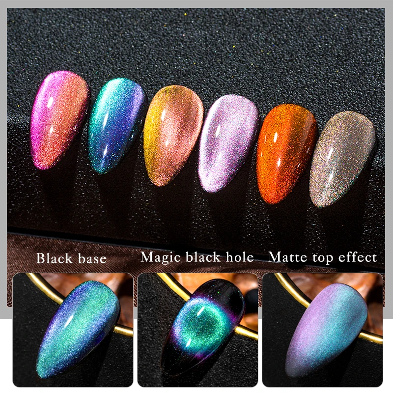 

9D Chameleon Magnetic Cat Eye Nail Gel Polish Long Lasting Galaxy Star Shining Magnet Cat Eye Nails Nail Art Soak Off UV LED Gel