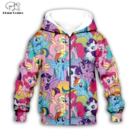 kids clothes set autumn hoodie my little cartoon anime horse collage colorful 3d print sweatshirt girls coats boys children suit