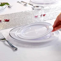 9 10 25 inch food grade ps dish disposable plates dishes elegant party wedding plate plastic kitchenware kitchen dining bar