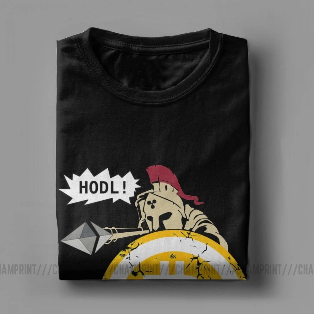 Биткойн HODL Your Cryptos криптовалюты Забавные футболки для мужчин одежда с короткими