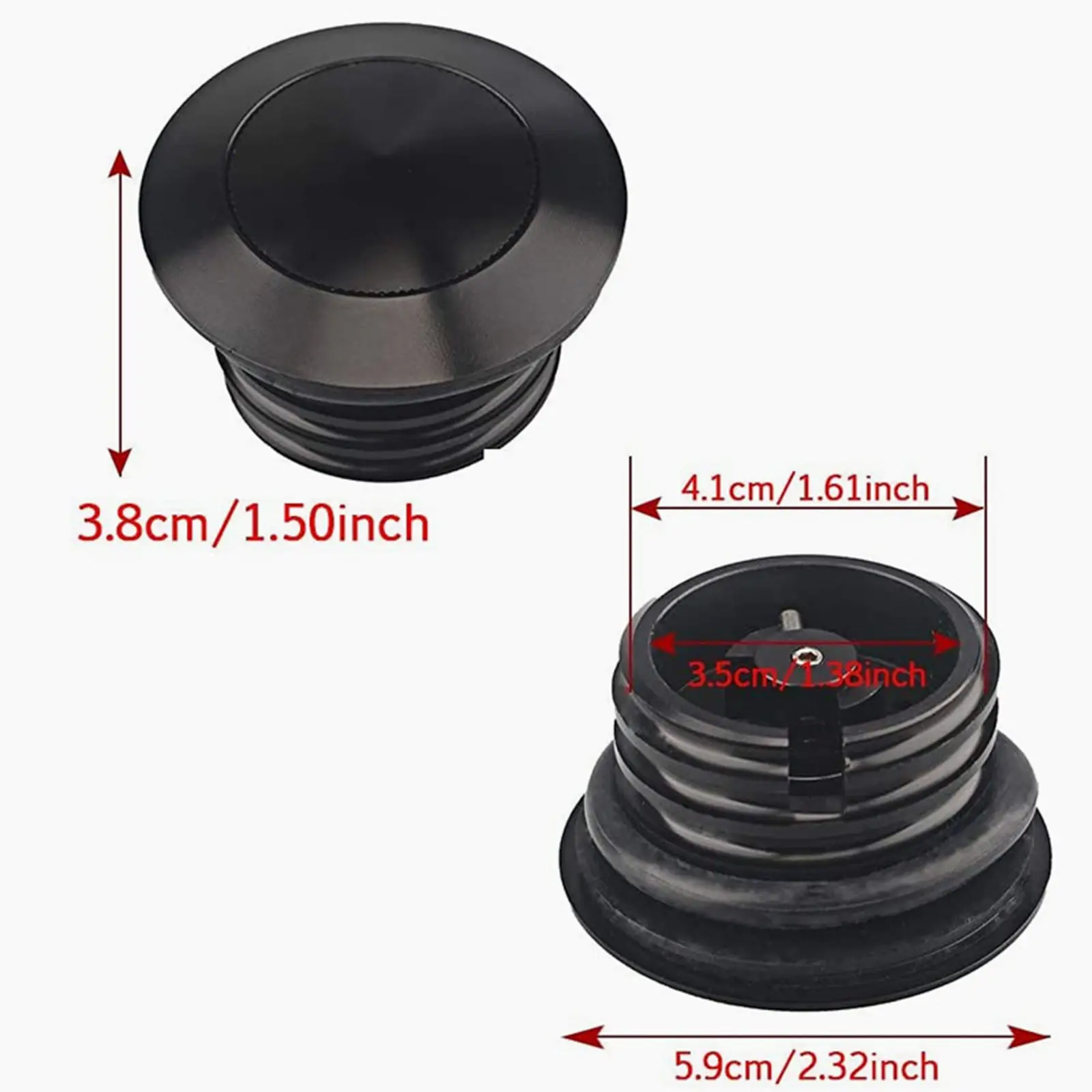 

CNC Aluminum Fuel Caps Cover Up Replacement for Harley, Black