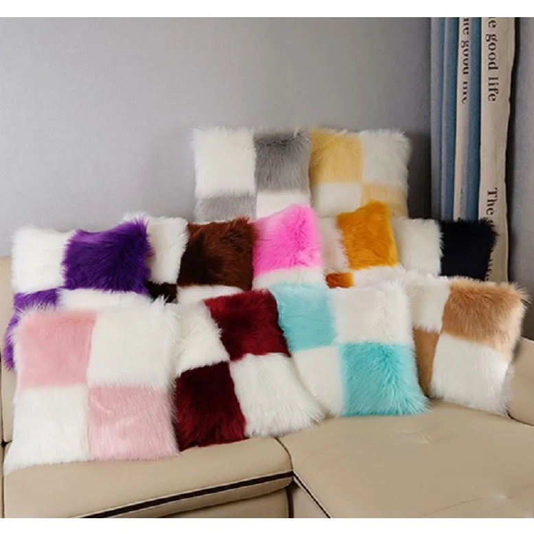 

Plush Cushion Soft Throw Pillow Covers 50x50cm Ornamental for Living Room Modern Pillowcase Car Sofa Home Decor Square Cushion