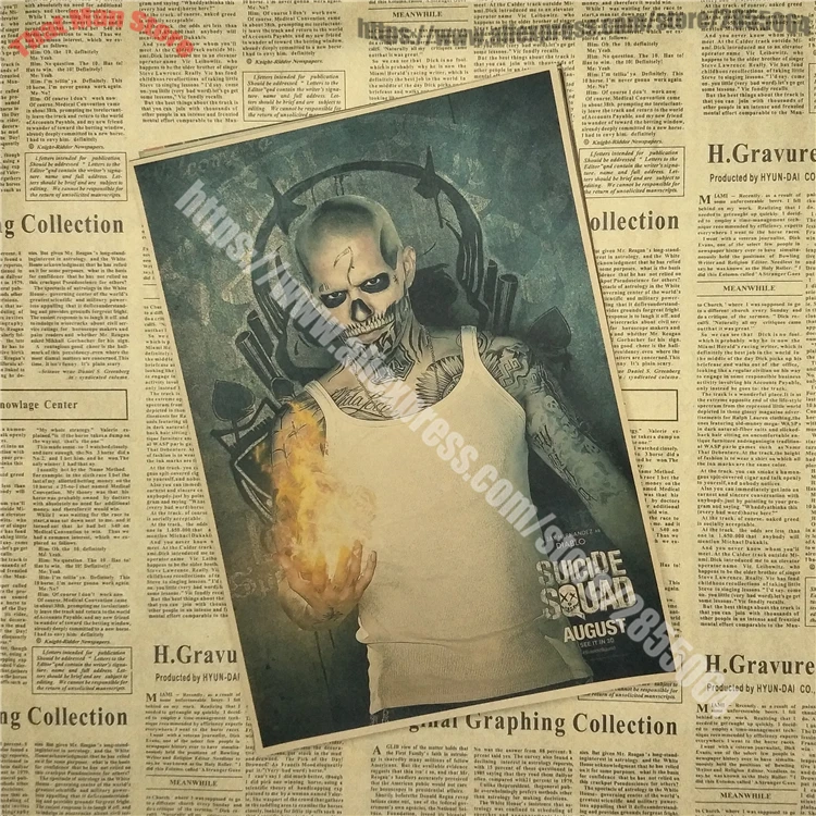 

New Suicide Squad Classic movie poster Harleen Quinzel Joker vintage Kraft poster Cafe decoration poster