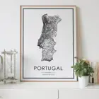 Карта Португалии по стране, украшение для гостиной в скандинавском стиле, холст, плакат, Современный домашний декор, Художественная печать, живопись