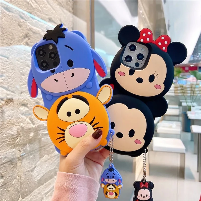 

Kawaii Disney Tigger Mickey Mouse 3D Phone Case For iPhone 13 12 11 Pro mini XR XS Max 8 7 Plus SE 2020 Cartoon Anime Cute
