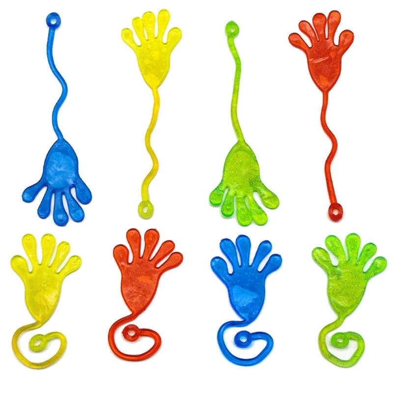 

50 Pcs/Pack Stretchy Skeleton Palms Sticky Hands Sensory Bendable Halloween Toy 634F