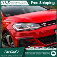 for car vw golf 7 headlights 2013 2017 mk7 drl day running light led bi xenon bulb fog lights car accessory golf 7 head lamp