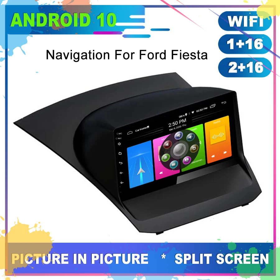 Автомобильный мультимедийный плеер Ford Fiesta Android 10 0 2din Gps магнитола головное