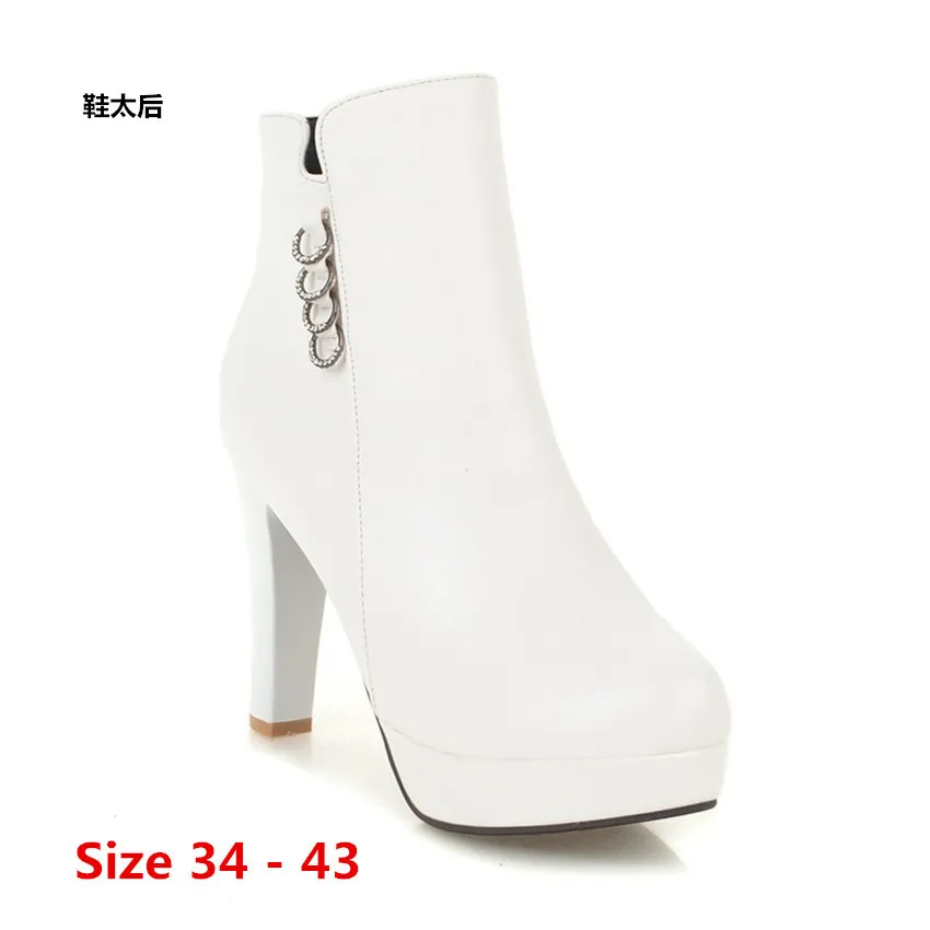 

Женские ботильоны на высоком каблуке, ботинки на платформе и высоком каблуке, большой размер 34-43, обувь для весны и осени