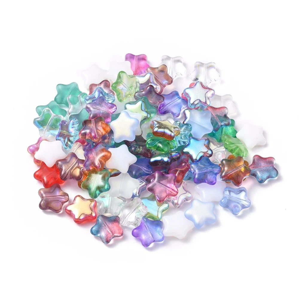 Около 117 шт. ~ 123 Φ разноцветные гальванические чешские лампворк звезды бусины для