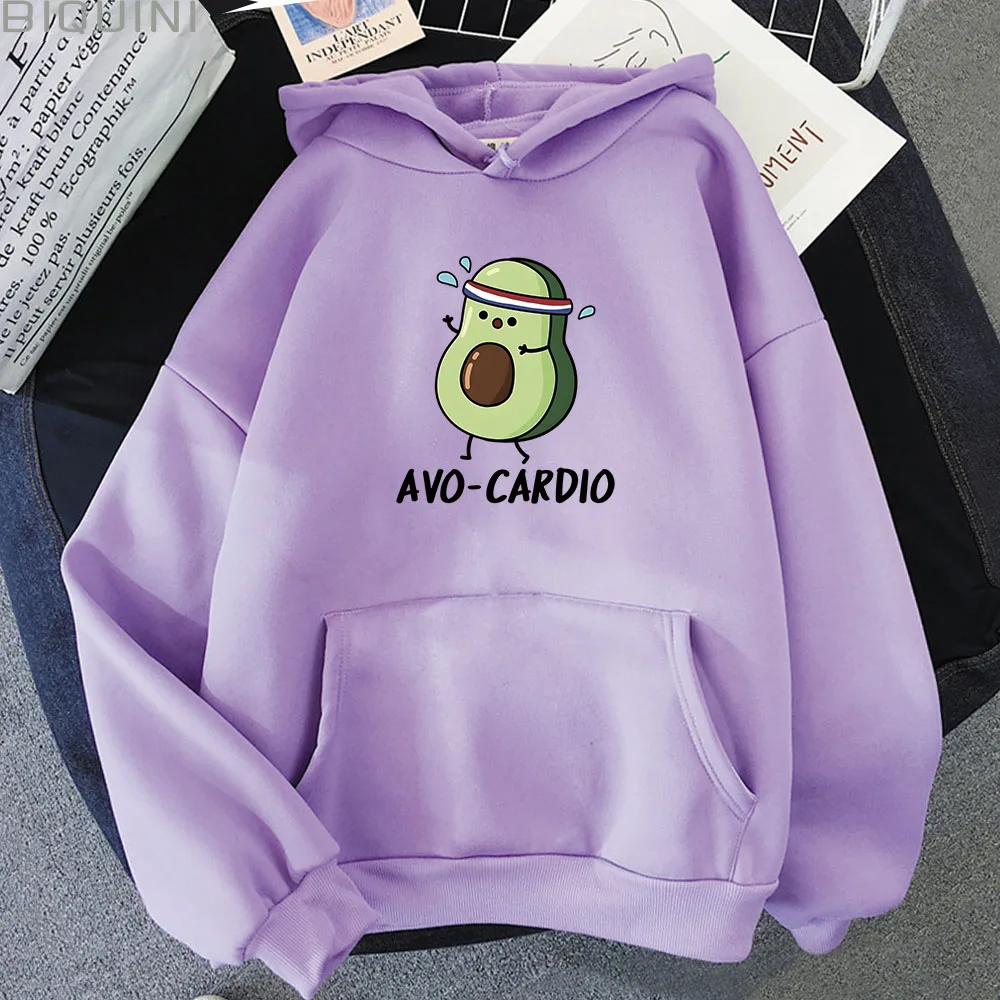 

Avocado Oversized Sweatshirt Cartoon Women Tops Long Sleeve Cute Avo Cardio Pullover Pink Anime Hoodie Vintage Girls Casual Tops