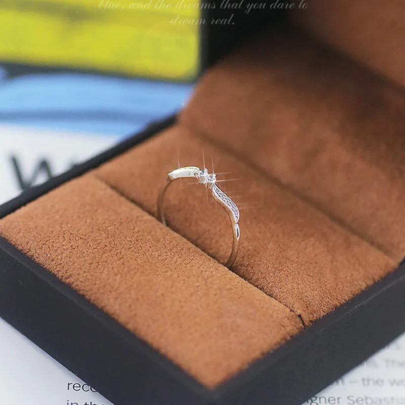 Thin Willow Leaf Crystal Finger Ring for Women Fashion Statement Jewelry Nice Party Gift Elegant Wedding Rings | Украшения и