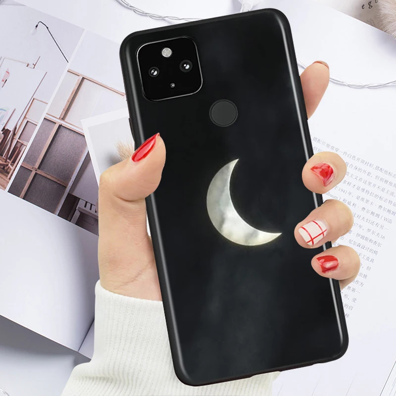 

Moon Stars Space Shockproof Cover for Google Pixel 5 4 4A XL 5G Black Phone Case Shell Soft Fundas Coque Capa