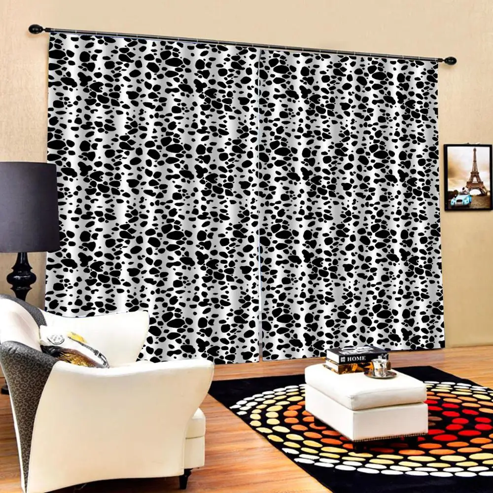 Затемненные занавески с черным рисунком s 3D затемненные для гостиной постельные